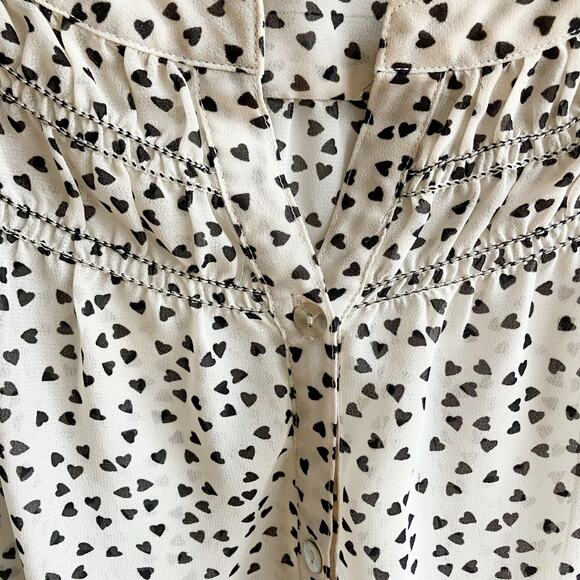 Max Studio Woman Heart Print Chiffon Blouse Size 3X - Picture 13 of 14